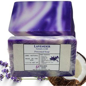 Natural Lavender Soap Bar - Handmade with Organic Shea Butter, and  Olive Oil